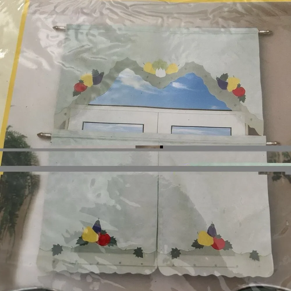 Vtg Kitchen Curtains Vegetables Liberty Textile Valance Cottagecore Farmhouse